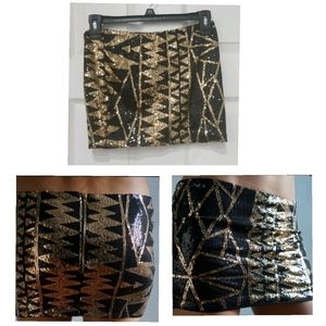 Crystal K Sequin Mini Skirt